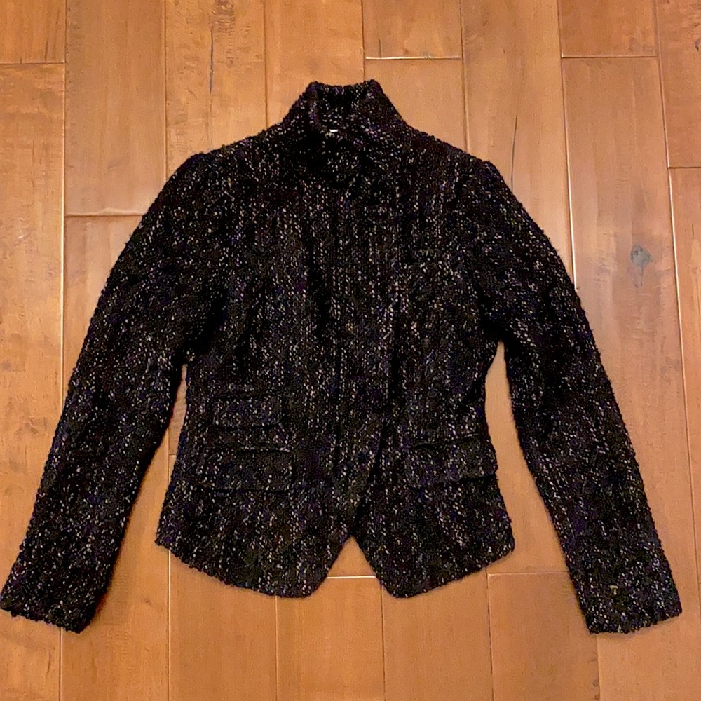 Banana Republic Black Lilac Tweed Wool Jacket